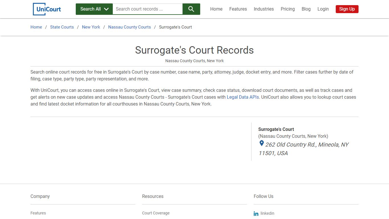 Surrogate's Court Records | Nassau | UniCourt